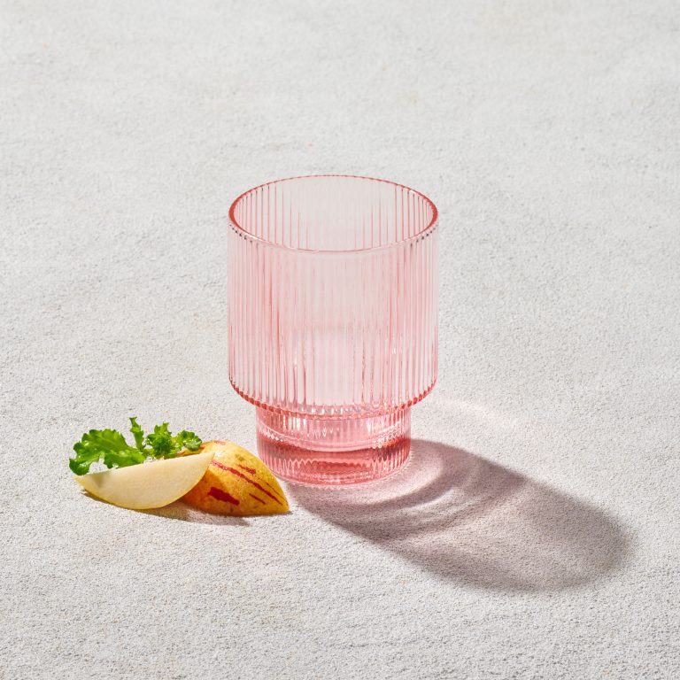 Blush Ribbed 10 oz Glass S/6