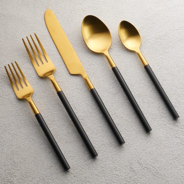 Cove Black and Gold Flatware S/4