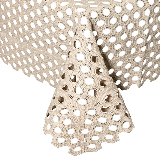 Hex Beige Tablecloth