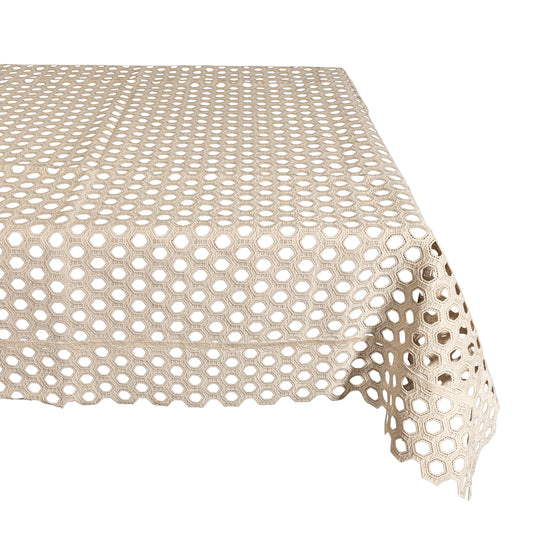 Hex Beige Tablecloth