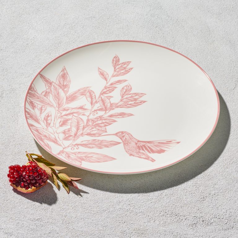 Blush Hummingbird Charger 12"
