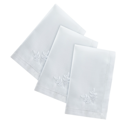 Laurel White Napkins S/6