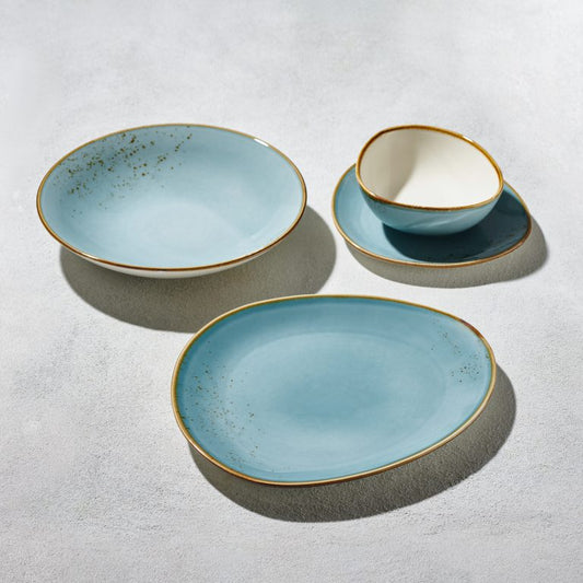 Terra Blue Porcelain Dinnerware S/4
