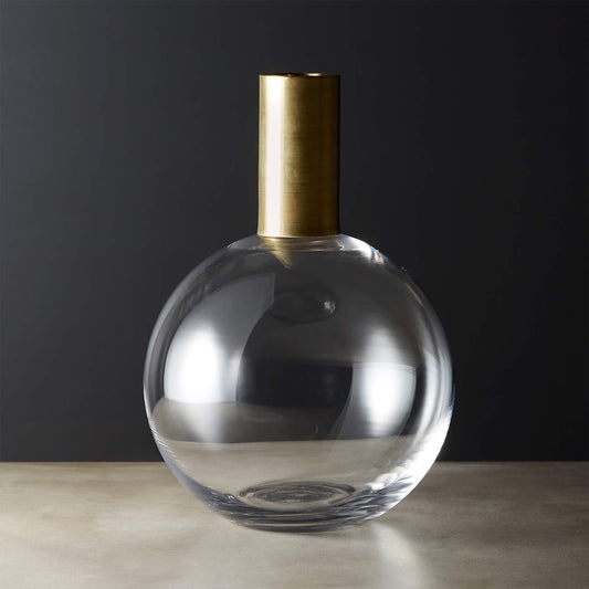 Glass & Brass Vase