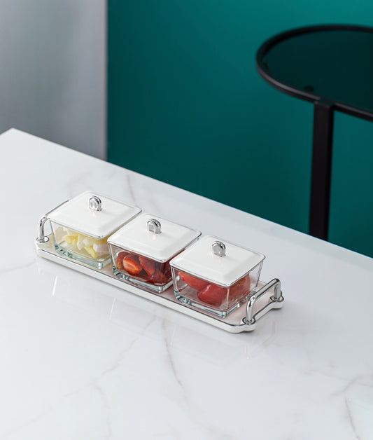 Bromei 3 Pc Dip Set Silver