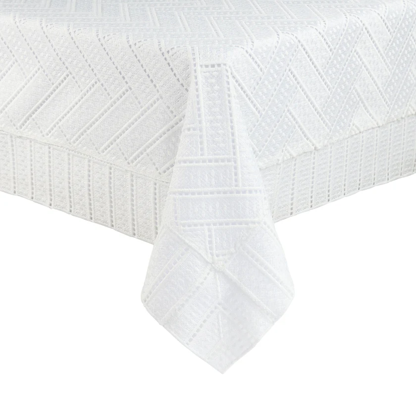 Eyelet Herringbone Tablecloth