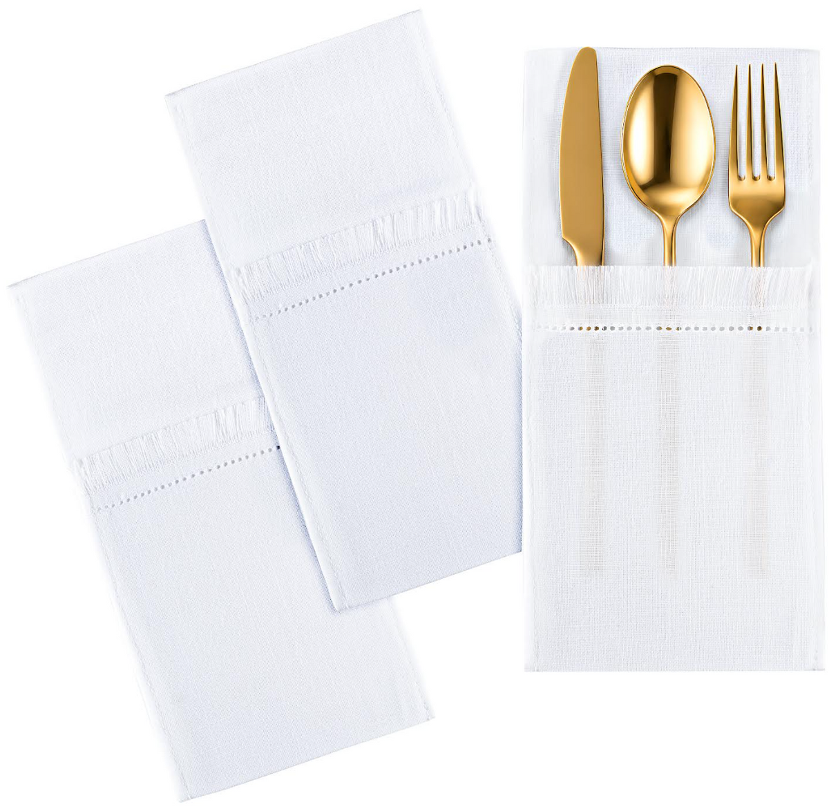 Frayed Edge Pocket Napkin S/6