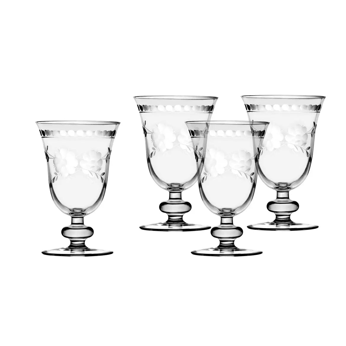 Belle Fleur Clear Goblets S/4