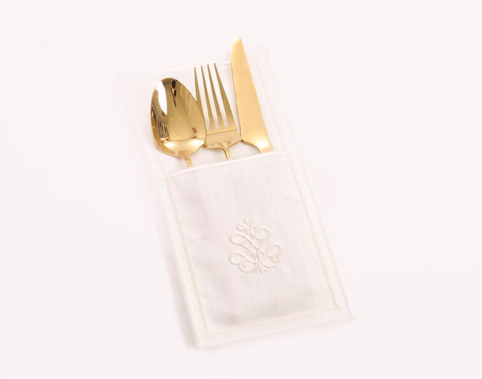 White Medallion Cutlery Holder