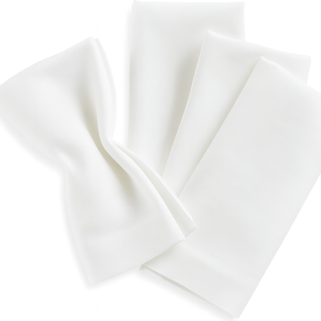 European White Linen Napkins S/4