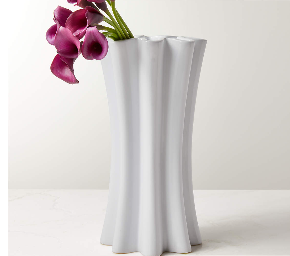 Fluted Ceramic Vase