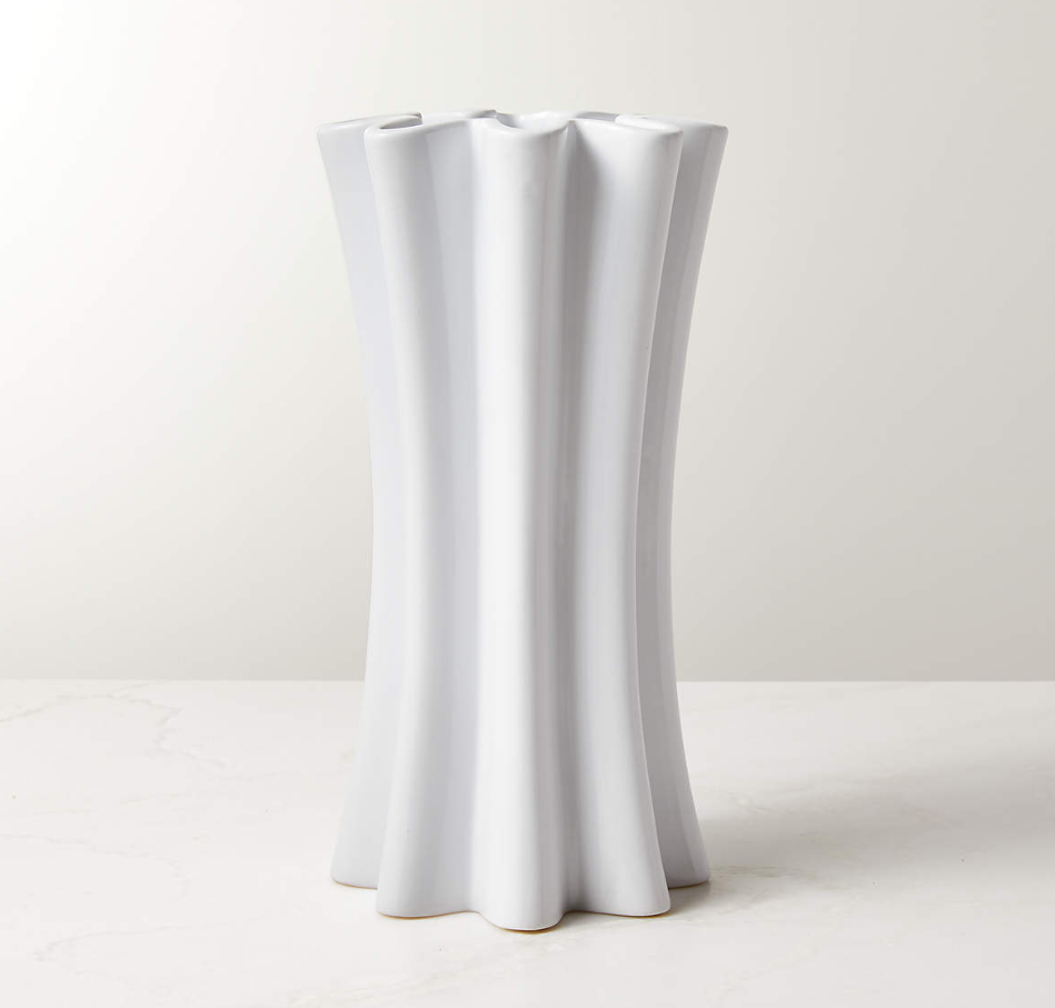 Fluted Ceramic Vase