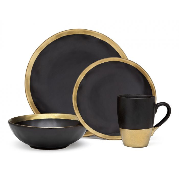 Golden Onyx 4 pc Dinnerware Set S/4