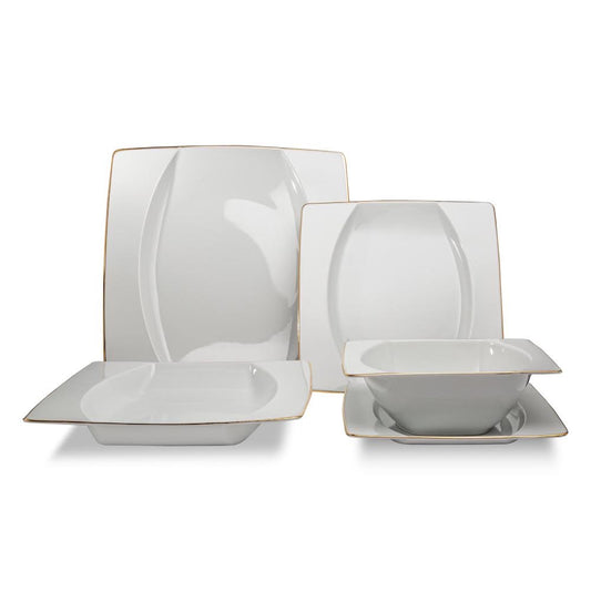 Square Gold Trim Dinnerware