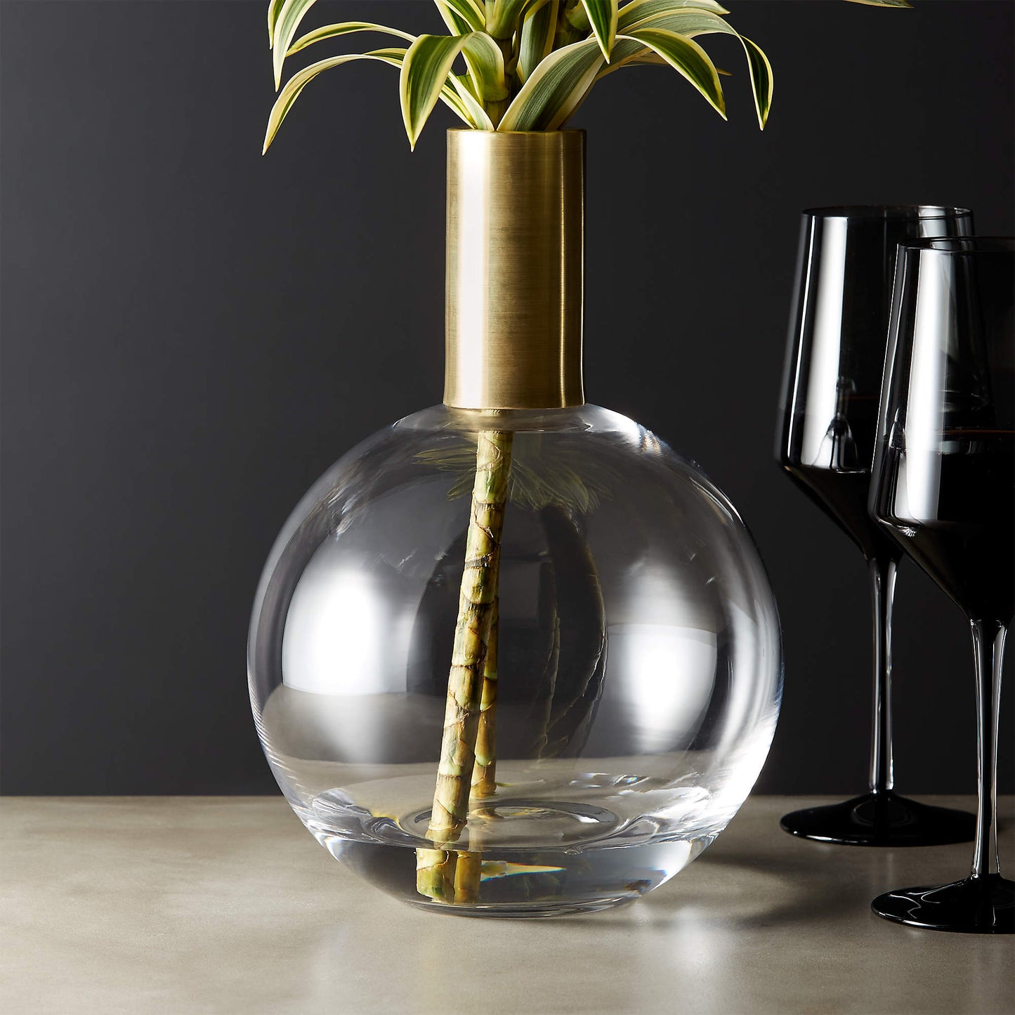 Glass & Brass Vase