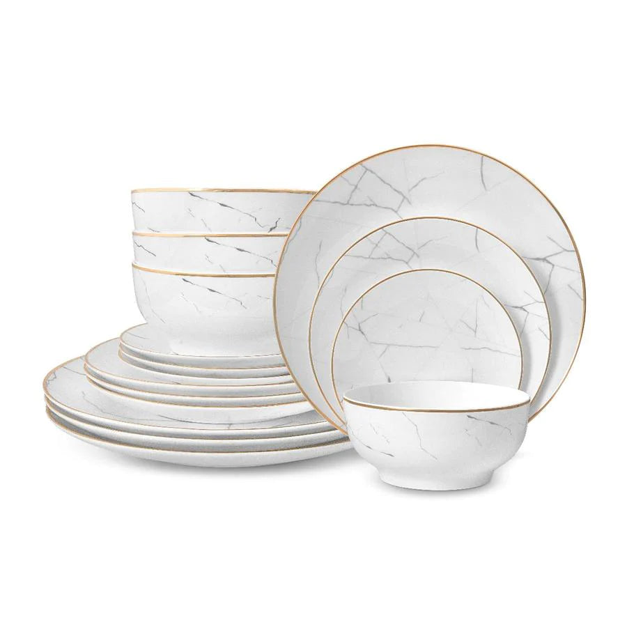 Carara Marble Dinnerware S/4