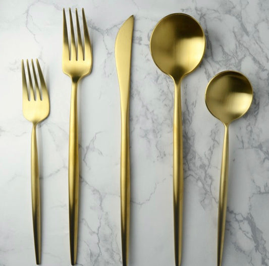 Mod Matte Gold Flatware S/4